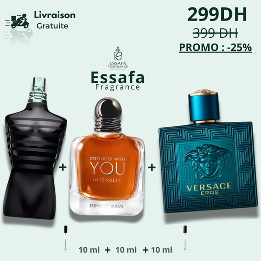 Pack : Stronger with you intens + Le male le parfum + Versace eros